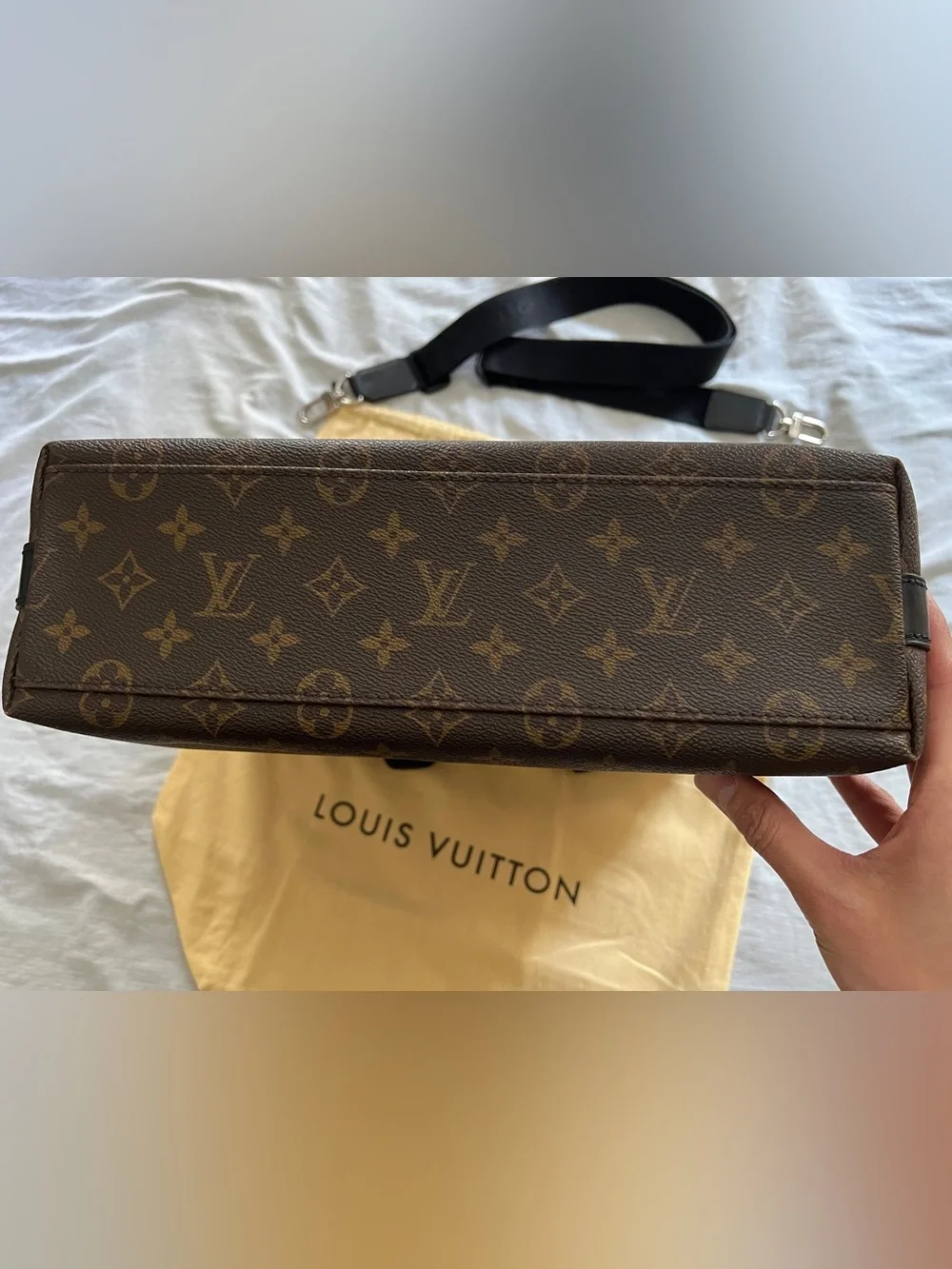 Authentic Louis Vuitton Macassar Kitan Crossbody Tote Bag